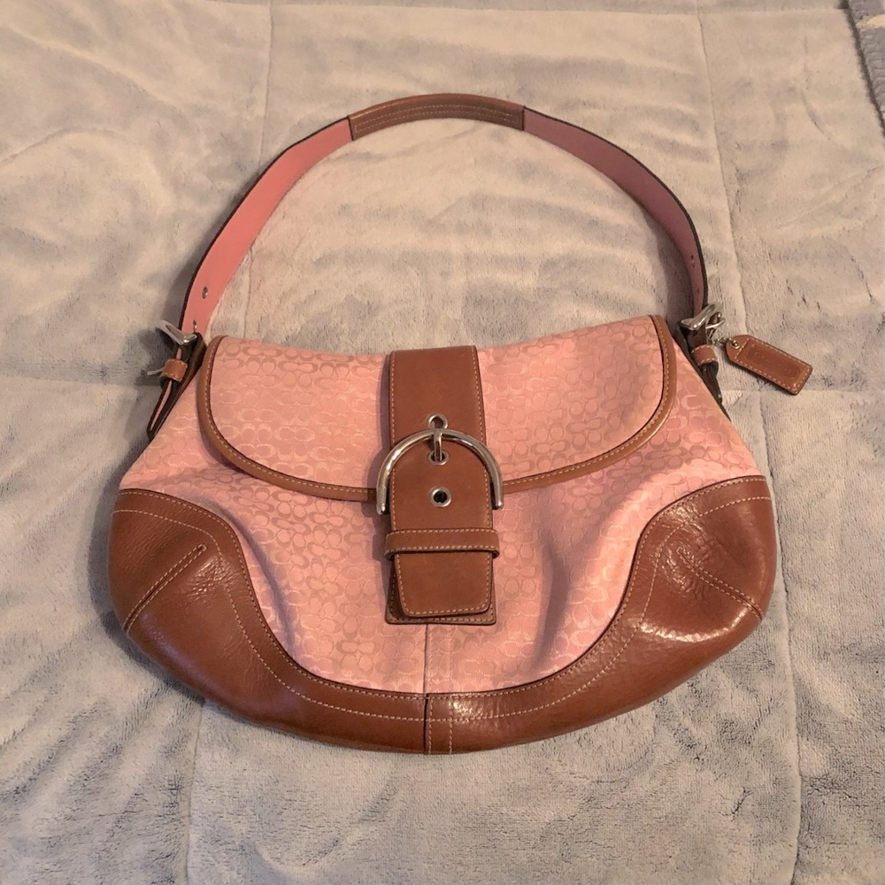 Coach Canvas and Leather Bag Pink